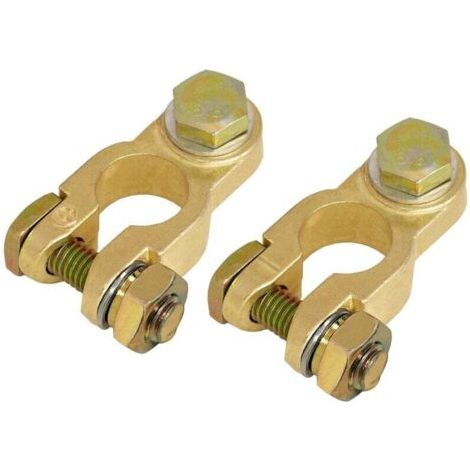 A0066-4-1 Lot de 2 Cosse Batterie 12v 24v Cosse Batterie Voiture M8 Connecteur Batterie Cosses de Batterie + plus - moins Cosses Batterie Connecteur Batterie pour Batterie Voiture Camion Solaire (1/4)