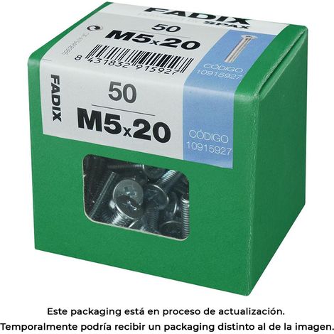 CAJA L 50 unid. TORNILLO METRICA CP M 5x20mm FADIX (1/3)