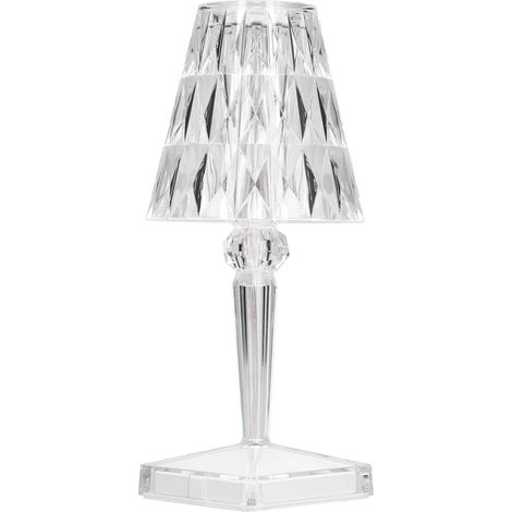 Lampe en cristal à haute transmission lumineuse, abat-jour, port USB, faible consommation d'énergie, lampe de table décorative pour salon et restaurant, lumière blanche. (1/5)