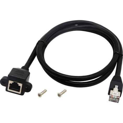 Cat6 RJ45 mâle vers Femelle Vis Montage sur Panneau réseau LAN Ethernet câble d'extension 1 m (1/5)
