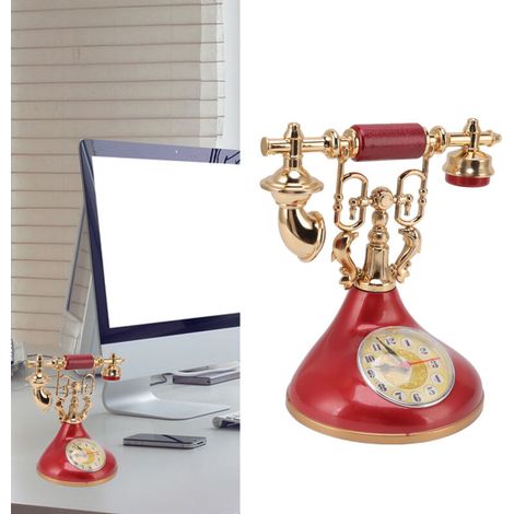 Vintage-Weckertelefon YF0203 – Elegantes Deko-Element aus Kunststoff, 185 x 125 x 190 mm, für Büro, Wohnzimmer, Café