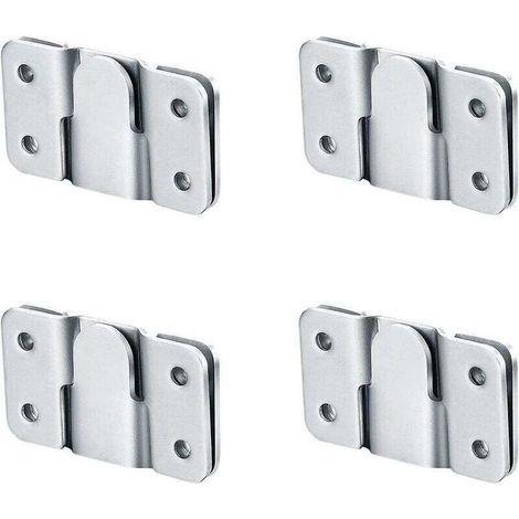 4 pièces Supports de Montage Encastrés, Supports de Fixation Murale pour Tête de Lit Fixation Murale Verrouillage Z Clip Crochet Matériel pour Meubles Connexion (1/5)