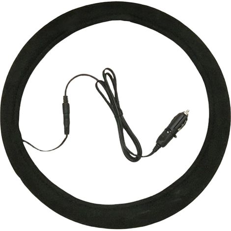 Cover Chauffant Pour Volant - 12 V - 10 W - Diamètre 38 Cm - Pour Voitures Berlines Fourgonnettes Camions SUV - Noir (1/5)