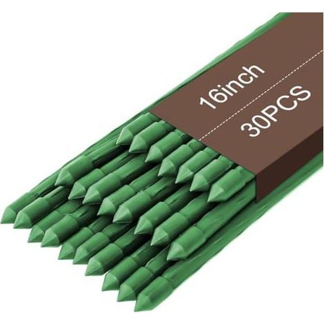 Lot de 30 piquets de culture pour plantes de jardin, tuteurs de tomates avec 15 connecteurs pour légumes (1/5)