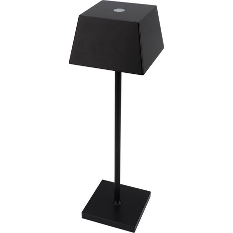 Lampe de table LED sans fil, lampe de bureau à intensité variable, lampe de table vintage en métal rechargeable USB, lampe d'ambiance pour bar, chambre ou chevet, noire (1/5)