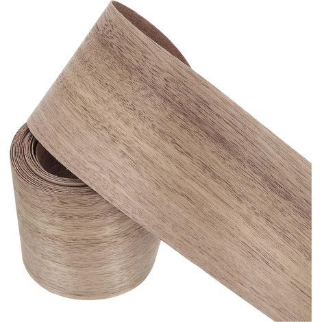 Bande de Chant 3 Mètre x 76mm, Bande Bordure Meuble Masquage de Bois Préencollé, Placage Contreplaqué Flexible Thermofusible pour Restauration Bords Meuble Étagère Panneaux, Noyer (1/5)