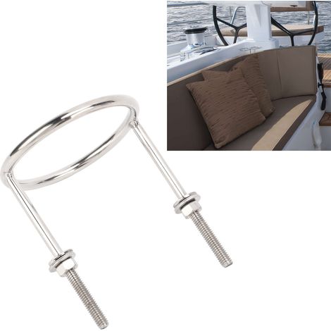 Becherhalter aus Edelstahl 316 für Boote und Fahrzeuge, mit Befestigungsmuttern und Unterlegscheiben, robuste Kippsicherung, geeignet für Wohnmobile und Yachten. (1/5)