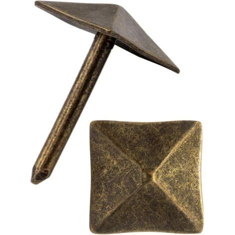 Lot de 50 clous décoratifs en laiton bronze vieilli 12 x 12 mm (1/4)