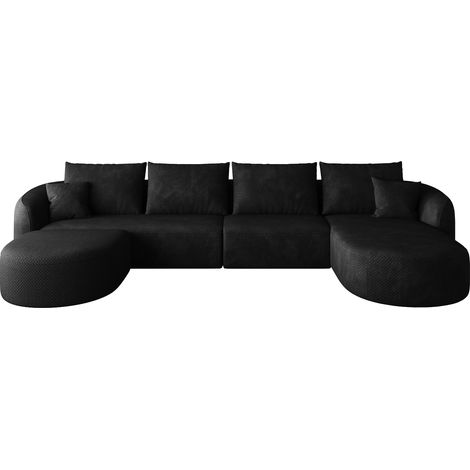 GagaCanape d'angle U modulaire 336 cm noir (1/5)