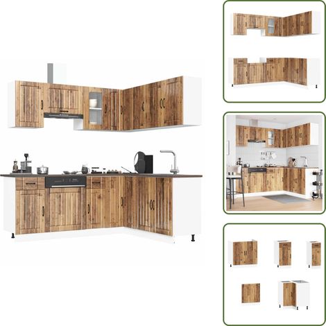 11-tlg. Küchenschrank-Set Lucca Altholz-Optik Holzwerkstoff - Küchenschrank-Set - Küchenschrank-Sets - Küchenzeile Einbauküche - Küchenschrank (1/5)