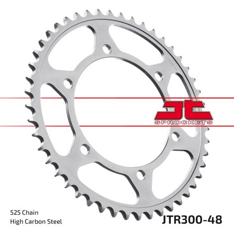 Corona posteriore in acciaio JT R300-48, 48 denti, misura 525 (1/2)