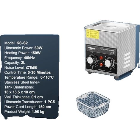 Nettoyeur Ultrasonique, Capacité Ajustable, Puissance de Nettoyage Efficace (1/2)