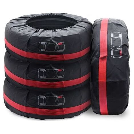 Pair - Lot de 4 Housses de Pneu de Secours de Voiture, 13-18\" Imperméables, Anti-poussière et Housses de Protection pour Roues de Voiture, Sacs de Rangement (1/5)