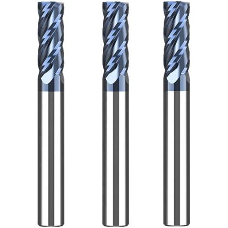 3 Pièces Fraise Carbure 6mm, 4 dents CNC Fraise en bout AlTiN Noir VHM Pour Métal Bois Acrylique Plastique
