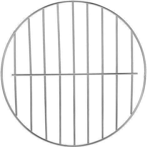 Runder Grillrost (28 cm Durchmesser), runder Stahldrahtgrill, multifunktionale Grillplatte, Dampfkühlung, Edelstahl-Kreuzgrill (1/5)
