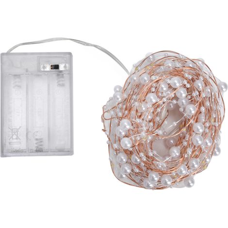 10 m lange LED-Lichterkette mit Perlenmuster, Weihnachtsbeleuchtung aus Kupferdraht, Raumbeleuchtung, Dekoration (1/5)
