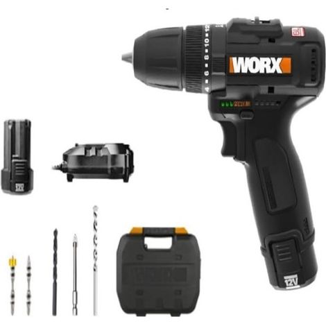 Worx WX121 - Taladro percutor 12V (2bat 2,0Ah) - herramienta profesional duradera, calidad garantizada, envío en 24h (1/4)