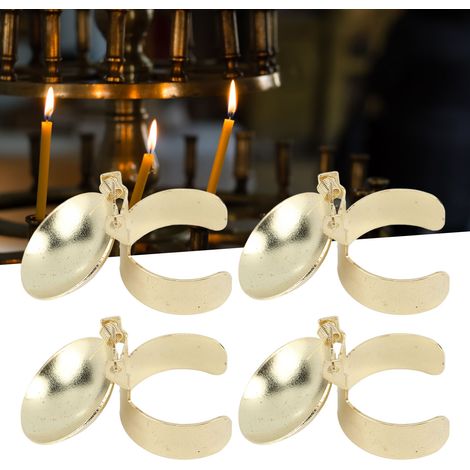 Anello spegni-stoppino automatico per candele con ferma-stoppino - Ferma-stoppino in acciaio inossidabile - 4 pezzi placcati in oro per diametri da 0,7 a 1 pollice (1/4)