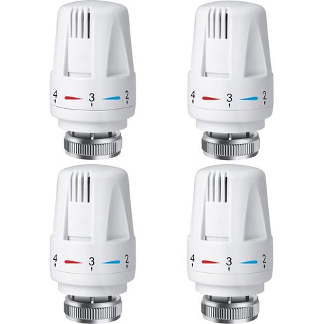 4 PCS Tête Thermostatique Radiateur, Tête Thermostat Radiateur TRV M30 x 1, 5, Vanne Thermostatique Radiateur (1/5)