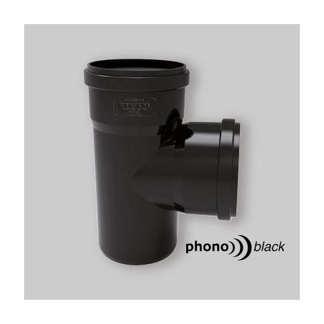Braga ridotta 87° ad innesto in pvc con guarnizione serie phono black ø100/100 NICOLL (1/3)