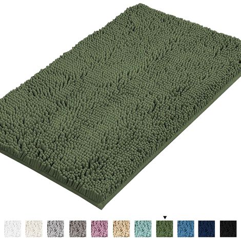 Tapis d'intérieur, tapis de porte d'entrée et de retour, dos en caoutchouc antidérapant, tapis d'entrée discret, tapis absorbant et résistant à la saleté, lavable, pour l'intérieur de l'entrée (vert) (1/5)