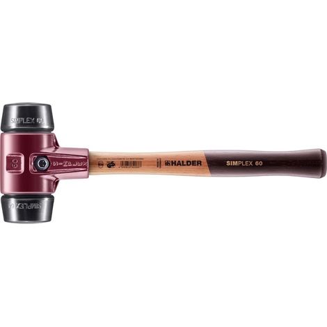 Maillet à frappe amortie SIMPLEX Longueur 405 mm Ø de la tête 60 mm semi-dur bois caoutchouc noir