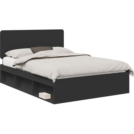 Maison Exclusive - Estructura de cama Negro 150 x 200 cm Madera d
