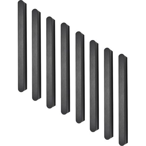 8 Pièces Noir Armoires Alliage d'aluminium Meubles Poignées, Pour Bureaux, Tiroirs, Armoires, 192mm Entraxe (1/5)