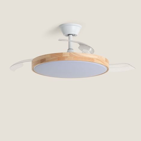 Efectoled – Ventilateur de plafond silencieux DC avec éclairage CCT 3000K/4000K/5700K – Pales rétractables – Télécommande RF – Pour 10-20 m²