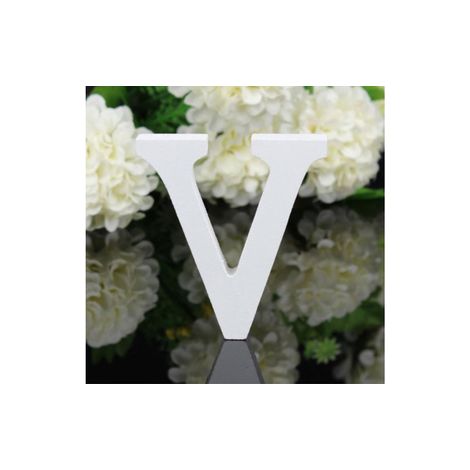 LETTERA "V" IN LEGNO BIANCO 12CM ALFABETO MATRIMONI COMPLEANNI DECORAZIONI FESTA