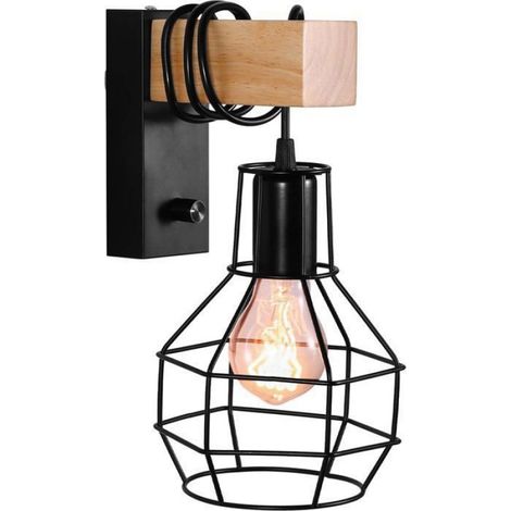 Applique murale style industriel rétro, applique d'intérieur, dimmable, douille E27 sans ampoule (1/5)