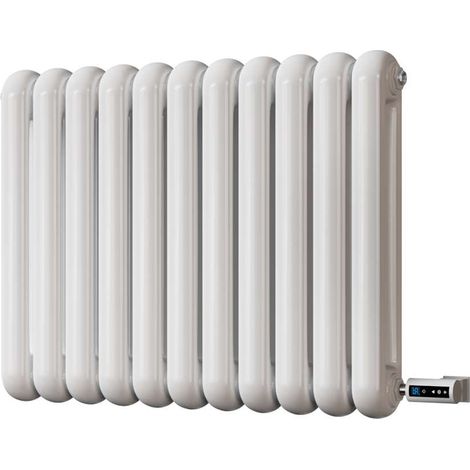 Sherwood - White Round Top Column Electric Radiator H600mm x W785mm 2 Column 600w Thermostatic WIFI
