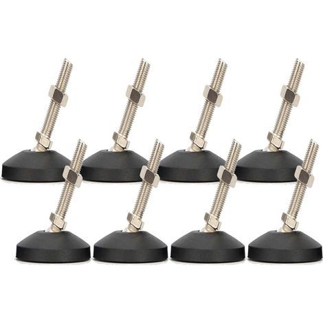 Pied Réglable, Pieds de Nivellement en Acier Inoxydable à Toute épreuve 8 pièces M8 x 30mm Antidérapant Vis de Réglage Angle avec écrou en T pour Meubles (1/5)
