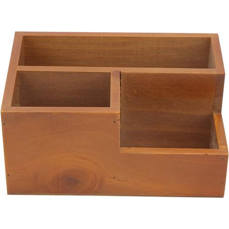 Pot De Fleurs en Bois, Bureau à Domicile Bureau Trois Grilles Décoration De Boîte De Rangement pour Pot De Fleurs Succulentes (1/5)