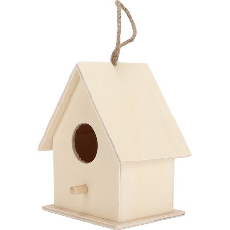 Nichoir en bois innovant, naturel, sûr et durable, petit nichoir en bois à monter soi-même, grand nichoir avec corde en chanvre n° 6 (1/5)