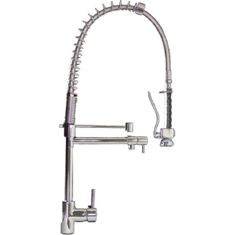 Rubinetto Cucina Miscelatore Monocomando Lavello con Molla Girevole in Ottone Grand Chef Cromato (1/3)