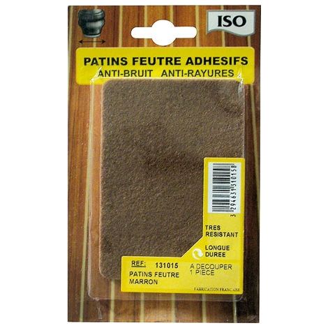 Patin feutre adhésif 75x100 marron x1 sc - ISO