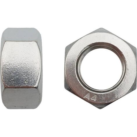 100 Ecrous Hexagonaux Bas M12 mm - DIN 439 - Inox A4 - D-Work