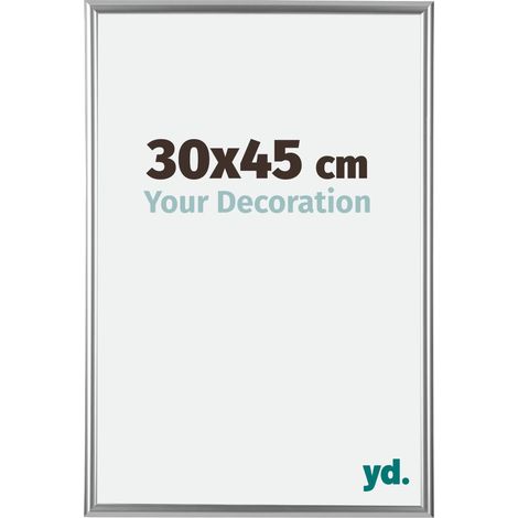 yd. - Cadre photo 30x45 - Argent - Plastique - Bordeaux
