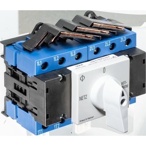Kraus & Naimer 70048421 KA40B.T903.VE2.F437 Umschalter 3-polig 40A mit Stellung Netz 0 Notstrom Schnappbefestigung Lastschalter