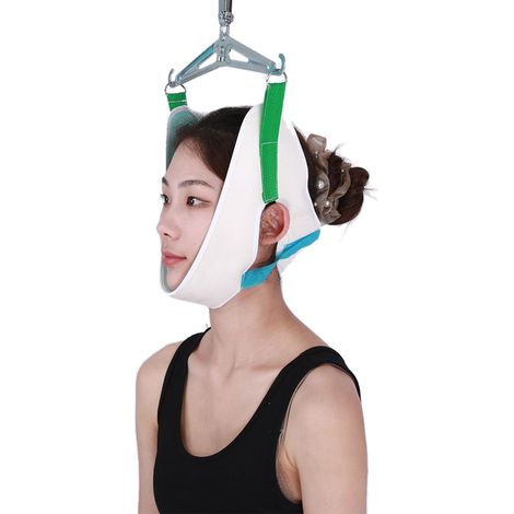 Ceinture de Traction Cervicale pour Adultes - Soulagement des Raideurs et Soins de Santé - Blanc (1/5)