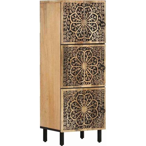 Beistellschrank 40x33x110 cm Massivholz Mango