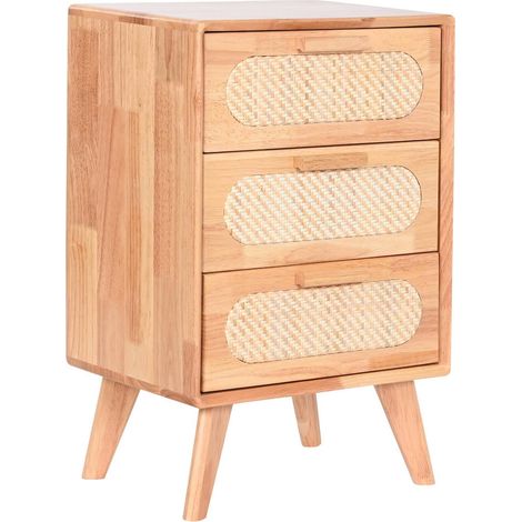 Commode élégante en rotin et bois pour intérieur chic - Naturel teinté bois (1/5)