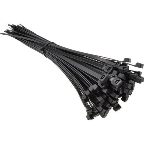200 Pezzi Fascette Di Cablaggio Fascetta 3.6 300 Mm In Nylon Nero (1/2)