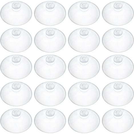 Ventouses en plastique transparent Ulisem20 de 5,5 cm pour l'organisation et la décoration de la maison - Ventouses autocollantes pour fenêtres et portes de salle de bain (1/4)