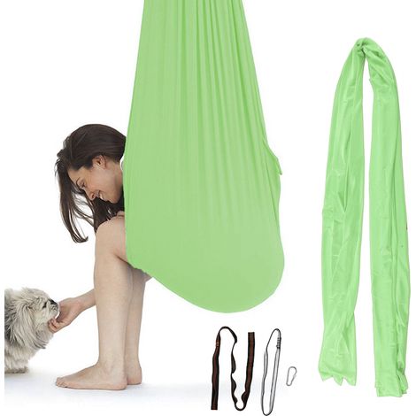 Hamac élastique pour enfants, utilisable à l'intérieur et à l'extérieur, vert (1/5)