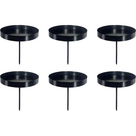 Anlising 6PCS Bougeoir pour Bougies de L'avent, 8CM Support Bougie en Métal, Bougeoir pour la Couronne de L'avent,Bougeoirs Nol de L'avent,Porte Bougie Decoration Nol,pour Guirlande,Décoration(Noir) (1/5)