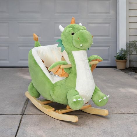 Jouet à bascule dinosaure vert avec sons et harnais grün (1/5)