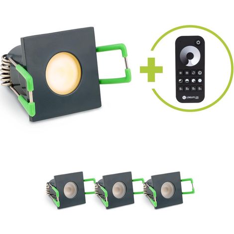Einbaustrahler Mini Livorno eckig 3W 2700K IP65 - Farbe: anthrazit RAL 7016 - Anzahl: 4x (1/5)