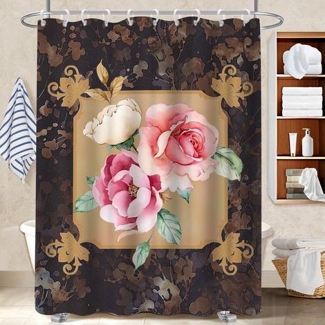 Rideau polyester pour douche 180x180 artistique rideau imperméable pour appartement (1/5)